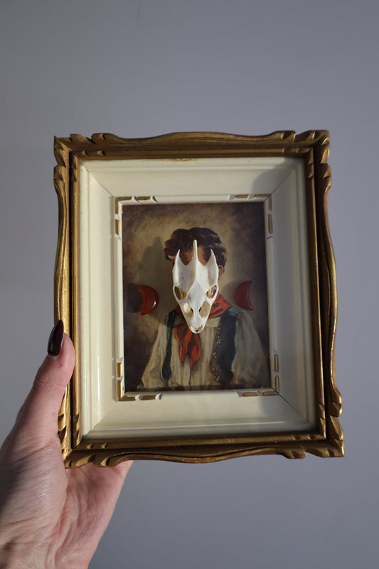 Turtle Skull in Vintage Frame